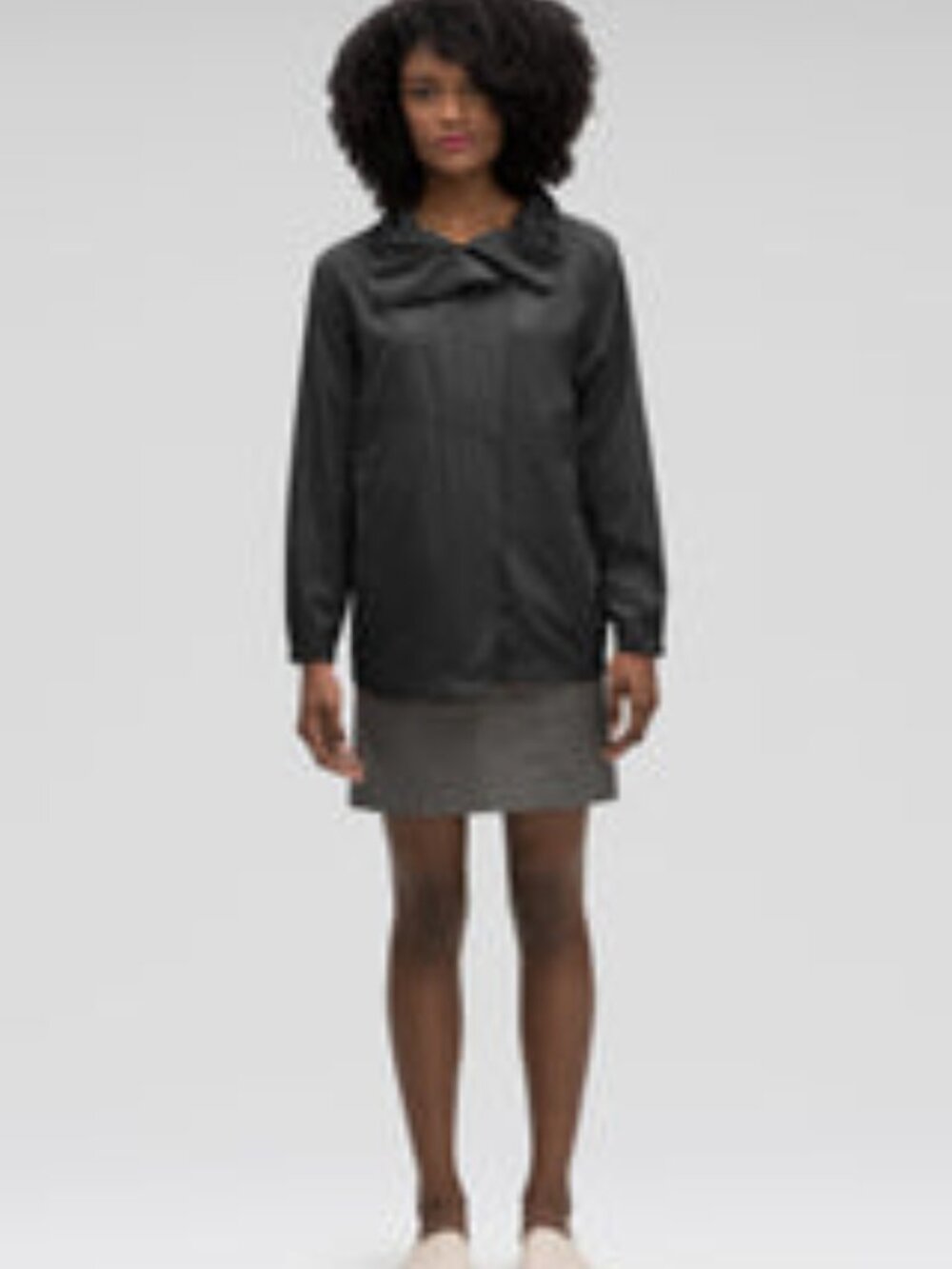 NWT's NAU Women's Slight Shirt Jacket, Roll Tab Sleeves, Caviar, Black, L